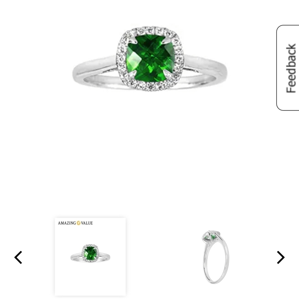 New - Sterling Silver Emerald Ring
